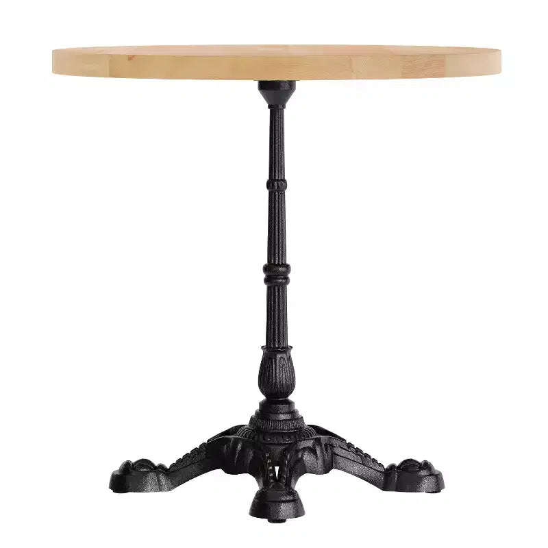 Flash Furniture Bennett Round Solid Wood Commercial Indoor Tabletop with 22.75 x 22.75 Rust-Resistant Cast Iron Decorative Bistro Table Base
