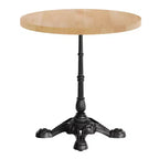 Flash Furniture Bennett Round Solid Wood Commercial Indoor Tabletop with 22.75 x 22.75 Rust-Resistant Cast Iron Decorative Bistro Table Base