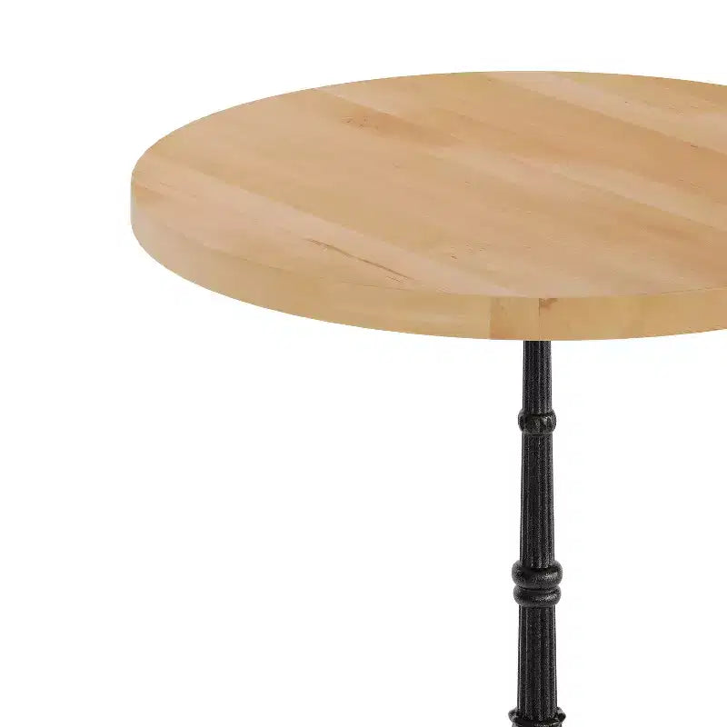 Flash Furniture Bennett Round Solid Wood Commercial Indoor Tabletop with 22.75 x 22.75 Rust-Resistant Cast Iron Decorative Bistro Table Base
