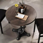 Flash Furniture Bennett Round Solid Wood Commercial Indoor Tabletop with 22.75 x 22.75 Rust-Resistant Cast Iron Decorative Bistro Table Base