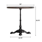Flash Furniture Bennett Round Solid Wood Commercial Indoor Tabletop with 22.75 x 22.75 Rust-Resistant Cast Iron Decorative Bistro Table Base