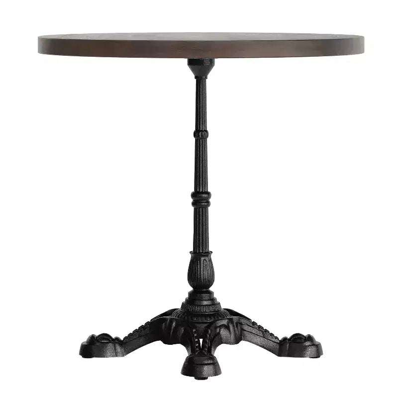 Flash Furniture Bennett Round Solid Wood Commercial Indoor Tabletop with 22.75 x 22.75 Rust-Resistant Cast Iron Decorative Bistro Table Base