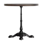 Flash Furniture Bennett Round Solid Wood Commercial Indoor Tabletop with 22.75 x 22.75 Rust-Resistant Cast Iron Decorative Bistro Table Base