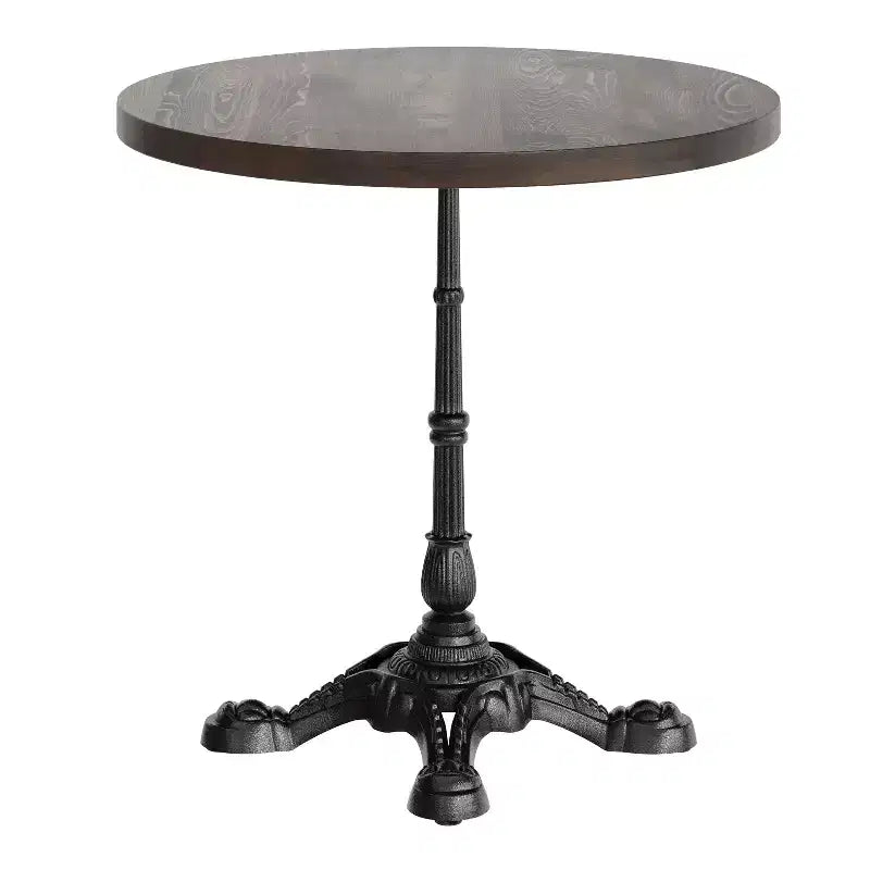 Flash Furniture Bennett Round Solid Wood Commercial Indoor Tabletop with 22.75 x 22.75 Rust-Resistant Cast Iron Decorative Bistro Table Base