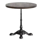 Flash Furniture Bennett Round Solid Wood Commercial Indoor Tabletop with 22.75 x 22.75 Rust-Resistant Cast Iron Decorative Bistro Table Base