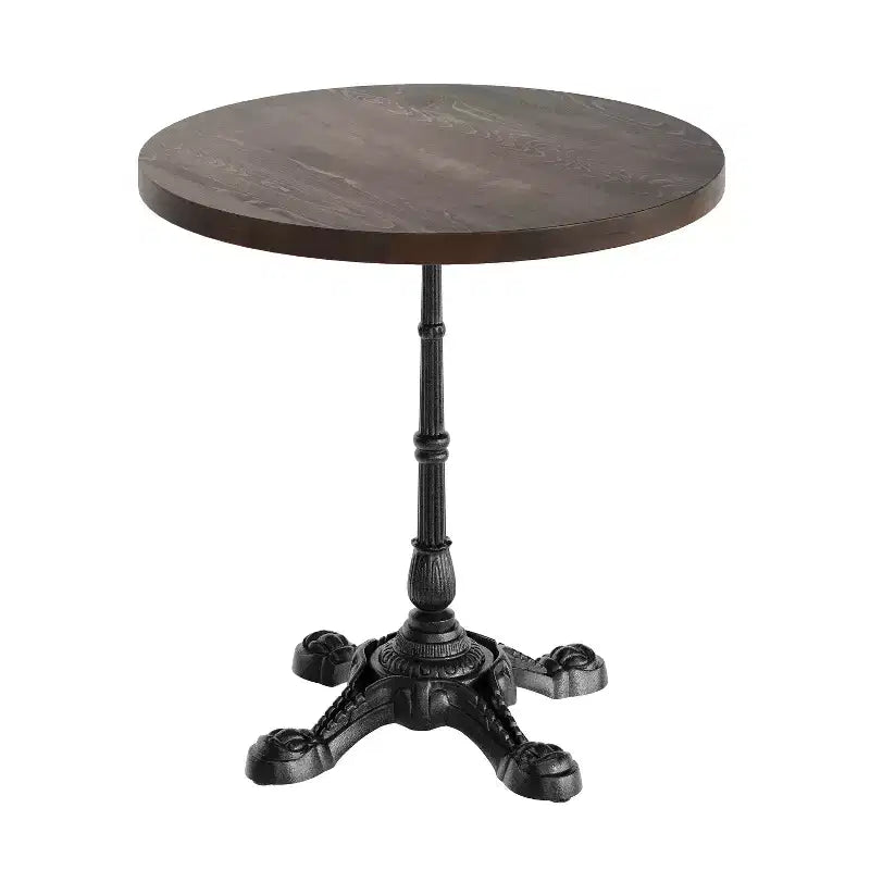 Flash Furniture Bennett Round Solid Wood Commercial Indoor Tabletop with 22.75 x 22.75 Rust-Resistant Cast Iron Decorative Bistro Table Base