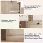 Wooden Dressers for Bedroom with 12 Drawers, 61 Wide TV Stand Dresser for 65 inch TV, Rattan Chest of Drawers for Living Room, Hallway