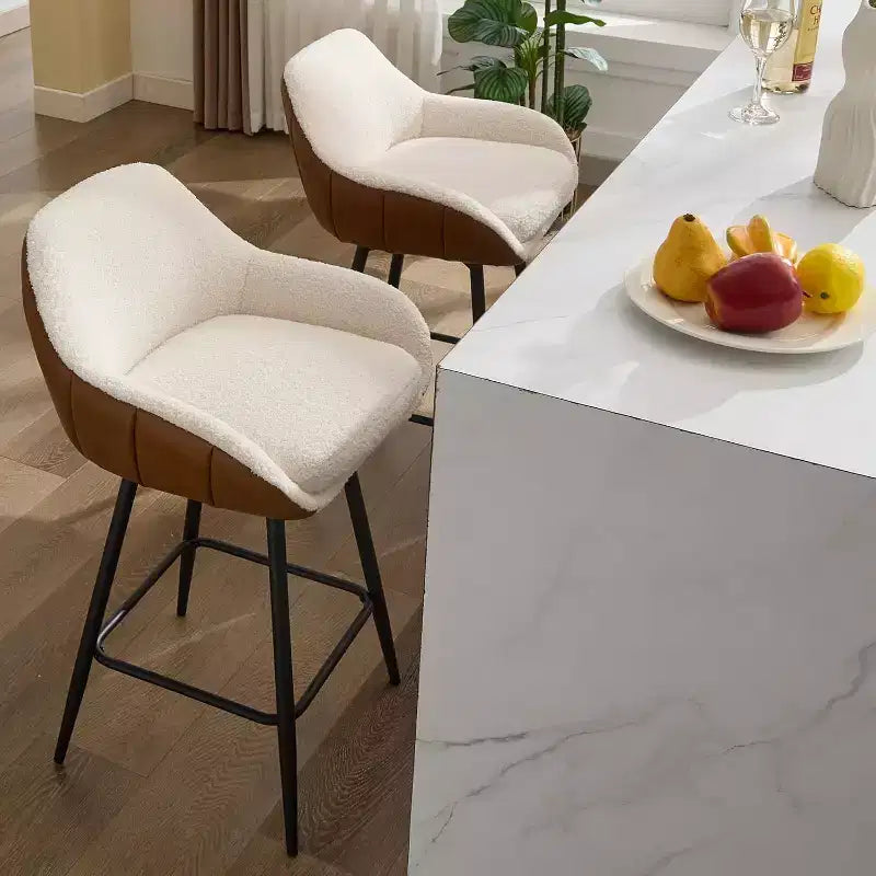 Set di 2 sgabelli girevoli da banco, sgabelli da bar da 26 pollici, schienale basso e gambe in metallo, facili da montare, per bar, isola della cucina