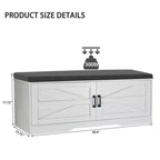 GDFStudio Meena Panca Contenitore Scarpiera a 2 Livelli con Cuscino, 39"W, Stile Rustico