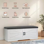 GDFStudio Meena Panca Contenitore Scarpiera a 2 Livelli con Cuscino, 39"W, Stile Rustico