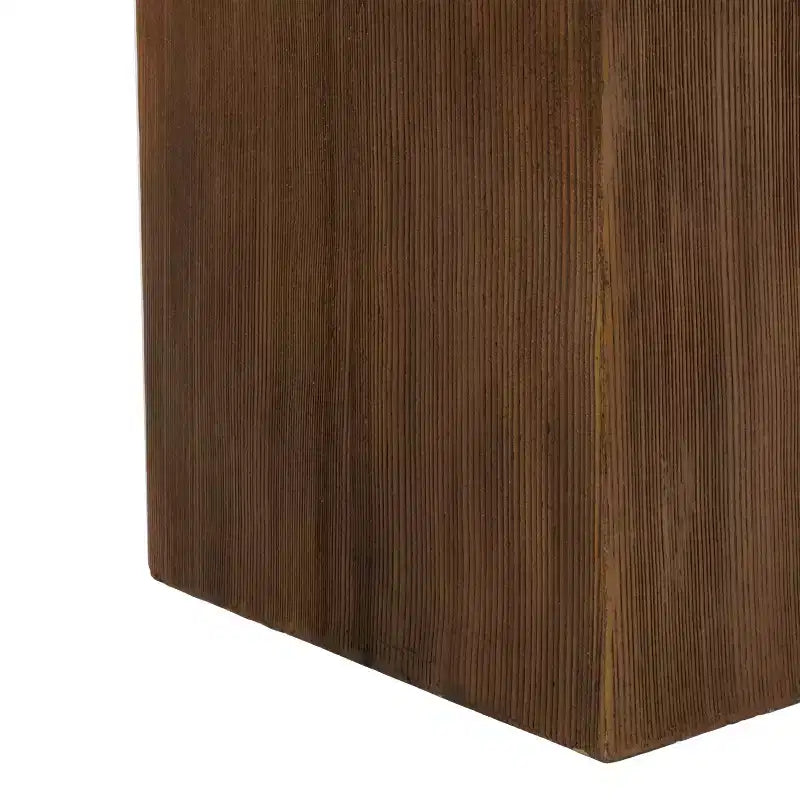 MAYEERTY 1 Pack Square Side Table, Faux Stone & Wood Texture End Table for Indoor Outdoor Living Room, Patio, Bedroom