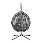 GDFStudio Anderson Hanging Egg Rattan Chair with Stand and Soft Removable Cushion