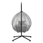 GDFStudio Anderson Hanging Egg Rattan Chair with Stand and Soft Removable Cushion