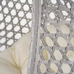 GDFStudio Anderson Hanging Egg Rattan Chair with Stand and Soft Removable Cushion