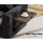Dyonery 8 Seat U Shaped Modular Sectional Sleeper Sofa with Pull Out Bed/Reclining Backrest/USB Ports/Table/Storage, Tool-Free Assembly