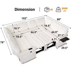 Dyonery 8 Seat U Shaped Modular Sectional Sleeper Sofa with Pull Out Bed/Reclining Backrest/USB Ports/Table/Storage, Tool-Free Assembly