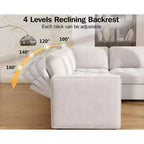 Dyonery 8 Seat U Shaped Modular Sectional Sleeper Sofa with Pull Out Bed/Reclining Backrest/USB Ports/Table/Storage, Tool-Free Assembly