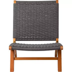 Balkene Home 64010 Costa Rica Outdoor Modern Lounge Chair Eucalyptus Wood, Woven Web Seat, Mid Century Design, Reclining, Charcoal Gray