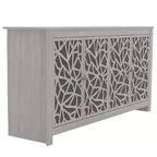 Galano Sideboard with Decorative Cut-Out Doors in Black 58.4 W  15.7 D  30 H