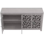 Galano Sideboard with Decorative Cut-Out Doors in Black 58.4 W  15.7 D  30 H