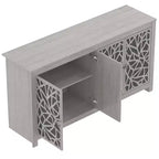 Galano Sideboard with Decorative Cut-Out Doors in Black 58.4 W  15.7 D  30 H