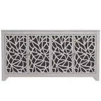 Galano Sideboard with Decorative Cut-Out Doors in Black 58.4 W  15.7 D  30 H