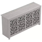 Galano Sideboard with Decorative Cut-Out Doors in Black 58.4 W  15.7 D  30 H