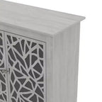 Galano Sideboard with Decorative Cut-Out Doors in Black 58.4 W  15.7 D  30 H