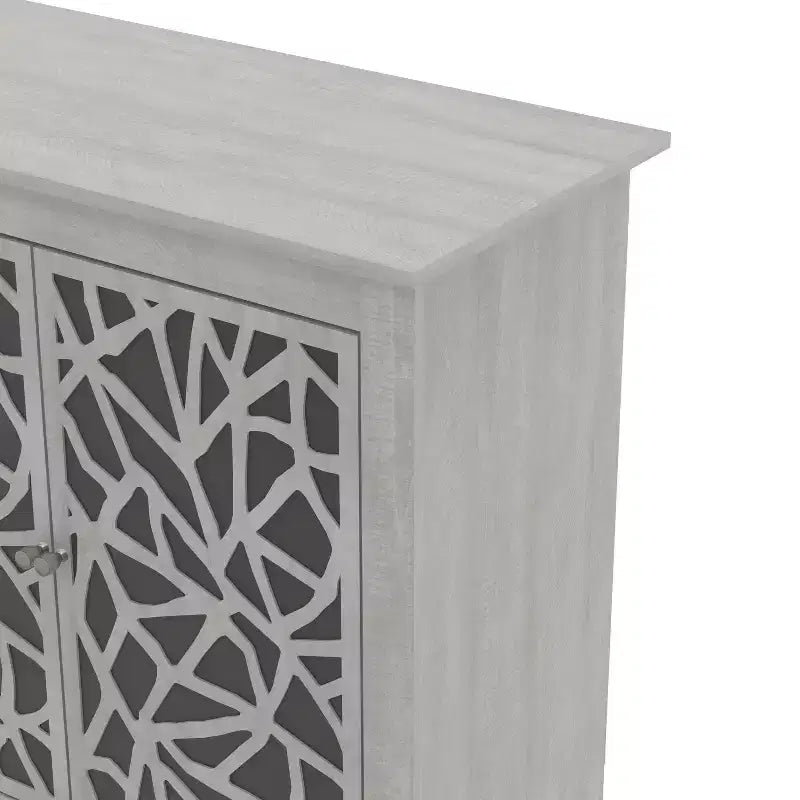 Galano Sideboard with Decorative Cut-Out Doors in Black 58.4 W  15.7 D  30 H