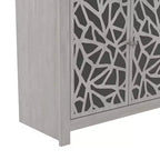 Galano Sideboard with Decorative Cut-Out Doors in Black 58.4 W  15.7 D  30 H