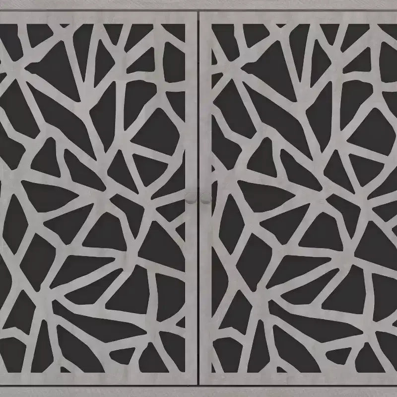 Galano Sideboard with Decorative Cut-Out Doors in Black 58.4 W  15.7 D  30 H