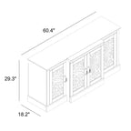 Credenza Galano con ante intagliate tradizionali in grigio 60.4 L 18.2 P 29.3 A