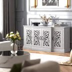 Credenza Galano con ante intagliate tradizionali in grigio 60.4 L 18.2 P 29.3 A