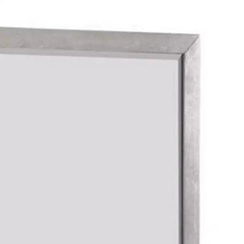 Royal Hampton Wall Mount Dresser Mirror, Beveled Accent, Gray Solid Wood 36x40