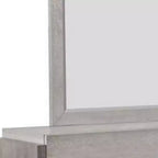 Royal Hampton Wall Mount Dresser Mirror, Beveled Accent, Gray Solid Wood 36x40