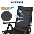 COZONY Outdoor Folding Chair with Footrest 10-Position Adjustable Reclining Lounge Chair Textilene Mesh Oversized Camping Chair 330lbs Capacity