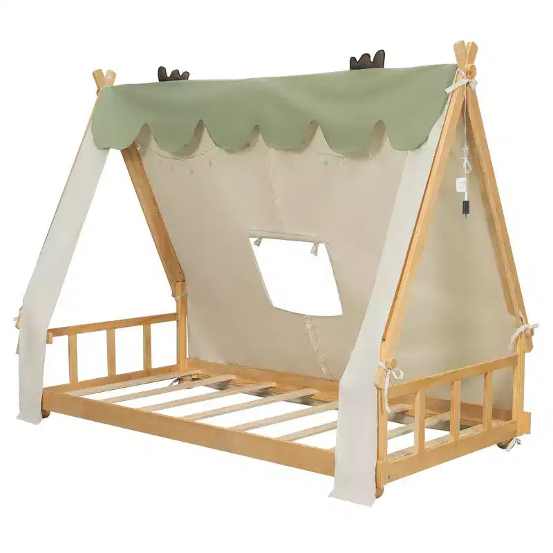 Polibi Kids Tent House Bed with Lights and Skylight
