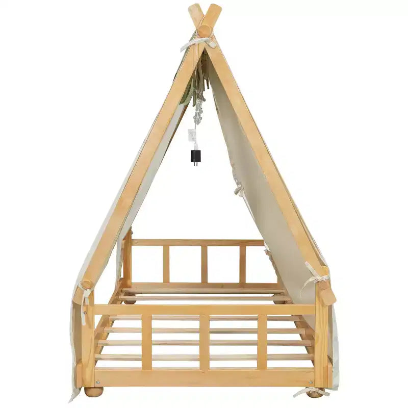 Polibi Kids Tent House Bed with Lights and Skylight