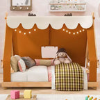 Polibi Kids Tent House Bed with Lights and Skylight