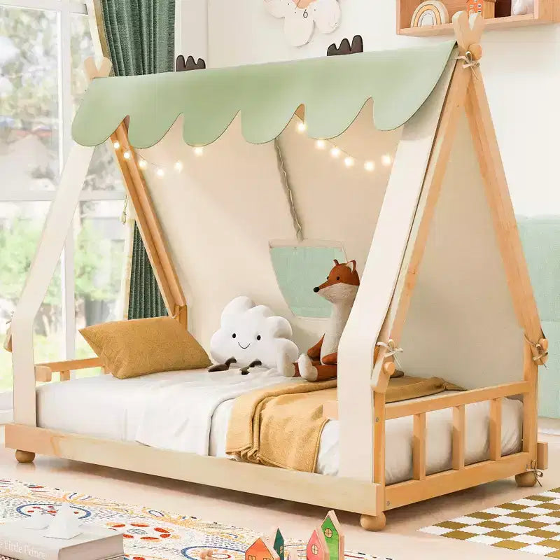 Polibi Kids Tent House Bed with Lights and Skylight