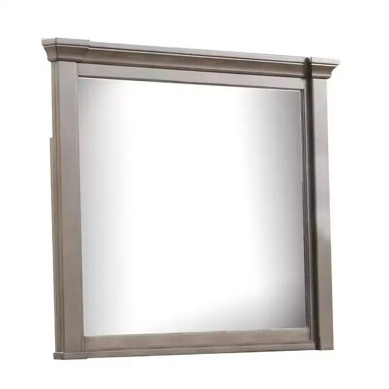 Royal Hampton Dresser Mirror, Beveled Glass, Dark Walnut Brown Wood, 39x46