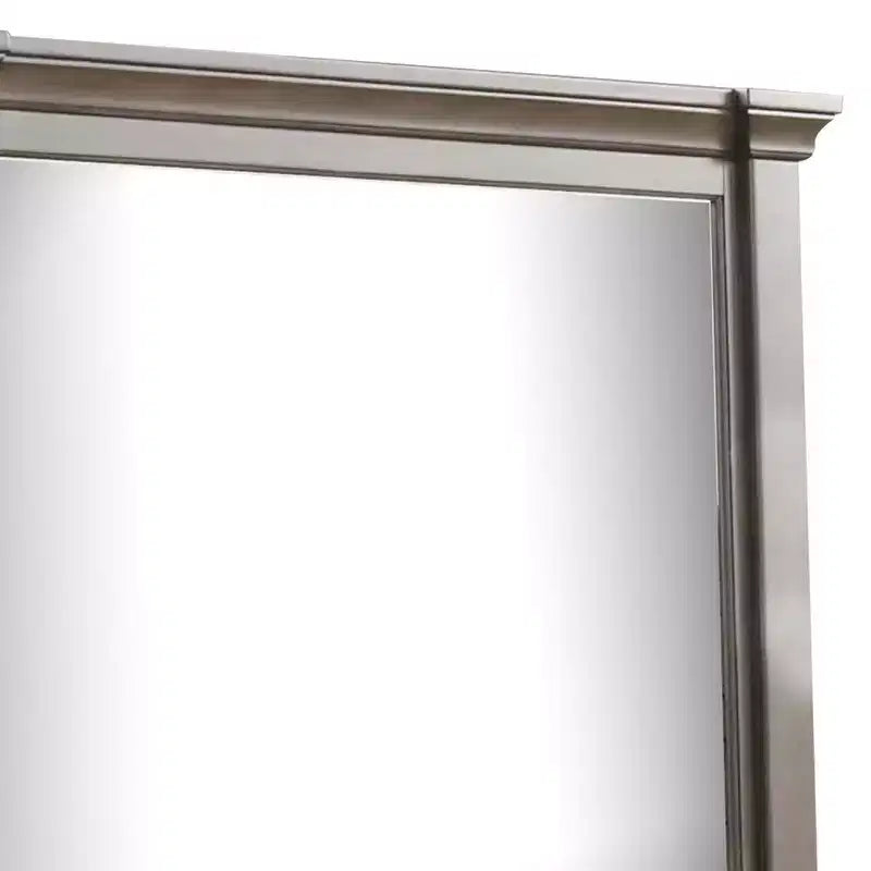 Royal Hampton Dresser Mirror, Beveled Glass, Dark Walnut Brown Wood, 39x46