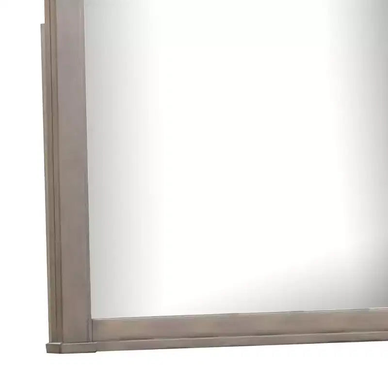 Royal Hampton Dresser Mirror, Beveled Glass, Dark Walnut Brown Wood, 39x46