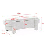 TUYOHW Oval Storage Bench,51.5 inch Linen End of Bed Ottoman Bench,Ottoman for Living Room,Bedroom,Entryway