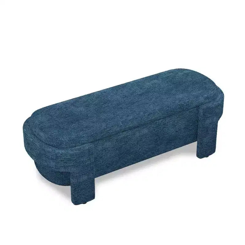 TUYOHW Oval Storage Bench,51.5 inch Linen End of Bed Ottoman Bench,Ottoman for Living Room,Bedroom,Entryway