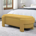 TUYOHW Oval Storage Bench,51.5 inch Linen End of Bed Ottoman Bench,Ottoman for Living Room,Bedroom,Entryway