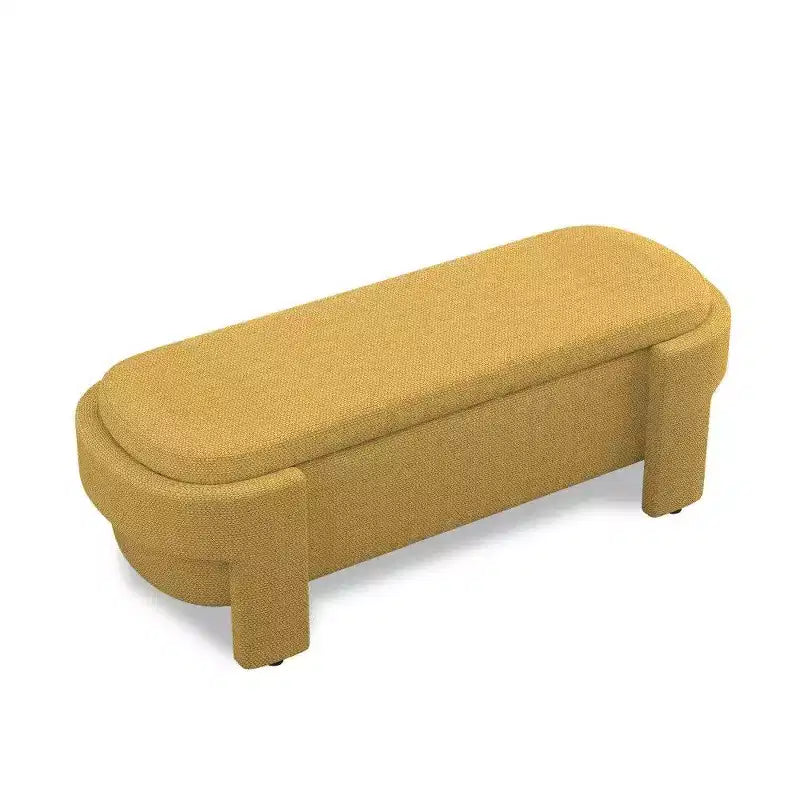 TUYOHW Oval Storage Bench,51.5 inch Linen End of Bed Ottoman Bench,Ottoman for Living Room,Bedroom,Entryway