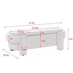 TUYOHW Oval Storage Bench,51.5 inch Linen End of Bed Ottoman Bench,Ottoman for Living Room,Bedroom,Entryway