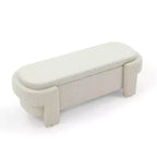 TUYOHW Oval Storage Bench,51.5 inch Linen End of Bed Ottoman Bench,Ottoman for Living Room,Bedroom,Entryway