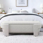 TUYOHW Oval Storage Bench,51.5 inch Linen End of Bed Ottoman Bench,Ottoman for Living Room,Bedroom,Entryway